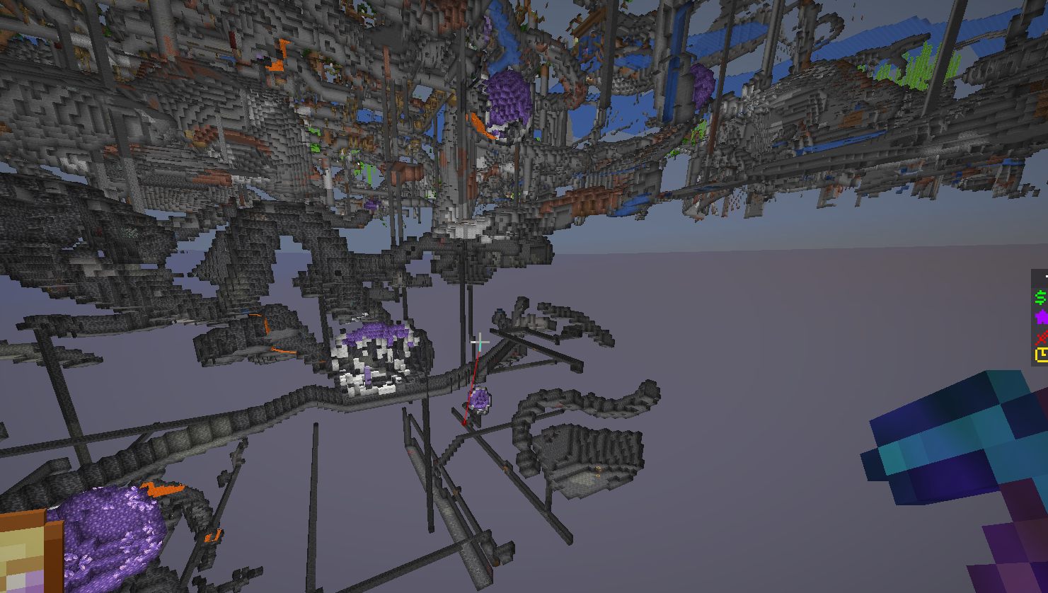 Deepslate Bypass being used in real time from surface to bedrock